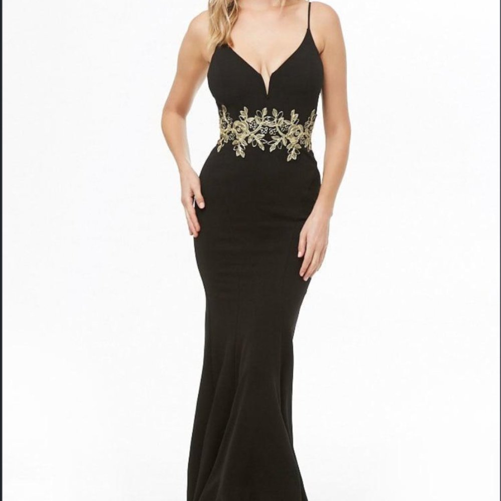 Forever 21 Mermaid Dress/Gown Black Formal Maxi S
